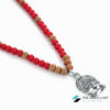 TCC™ Red Coral (Lal Moonga) & Sandalwood With Stainless Steel Hanuman ji Pendant